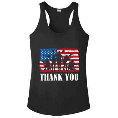 Thank You! Veterans Day & Memorial Day Partiotic Military Ladies PosiCharge Competitor Racerback Tank