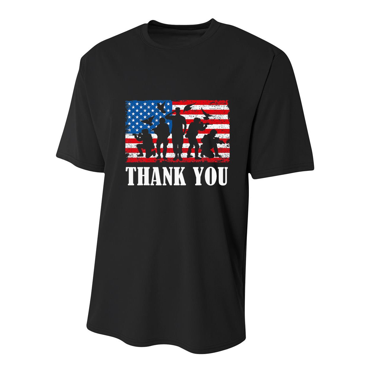 Thank You! Veterans Day & Memorial Day Partiotic Military Youth Performance Sprint T-Shirt