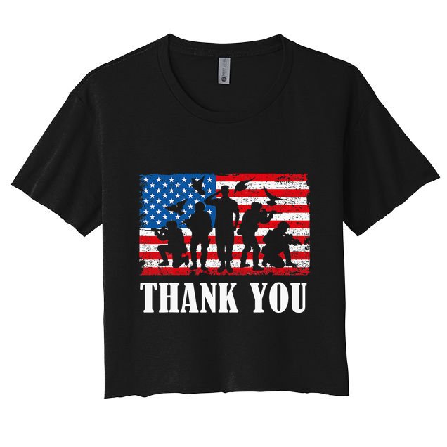 Thank You! Veterans Day & Memorial Day Partiotic Military Crop Top