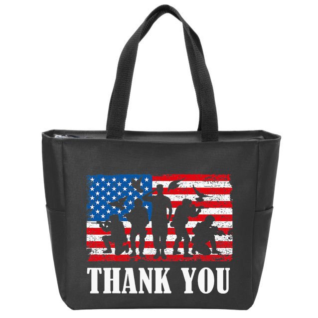 Thank You! Veterans Day & Memorial Day Partiotic Military Zip Tote Bag