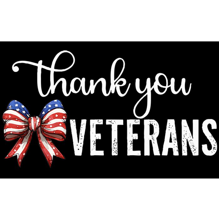 Thank You Veterans Patriotic Coquette Bow Veterans Day 2024 Bumper Sticker