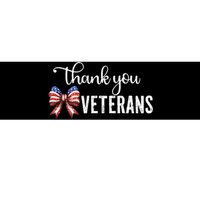 Thank You Veterans Patriotic Coquette Bow Veterans Day 2024 Bumper Sticker