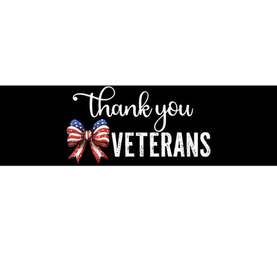 Thank You Veterans Patriotic Coquette Bow Veterans Day 2024 Bumper Sticker