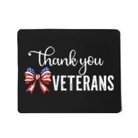 Thank You Veterans Patriotic Coquette Bow Veterans Day 2024 Mousepad