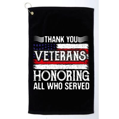 Thank You Veterans Day Honoring All Who Served Us Flag Golf Towel
