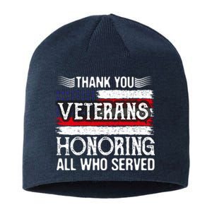 Thank You Veterans Day Honoring All Who Served Us Flag Sustainable Beanie