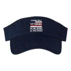 Thank You Veterans Day Honoring All Who Served Us Flag Valucap Bio-Washed Visor