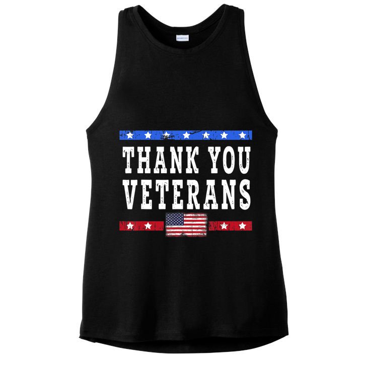 Thank You! Veterans Day & Memorial Day Partiotic Military Ladies PosiCharge Tri-Blend Wicking Tank