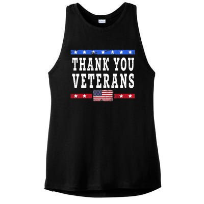 Thank You! Veterans Day & Memorial Day Partiotic Military Ladies PosiCharge Tri-Blend Wicking Tank