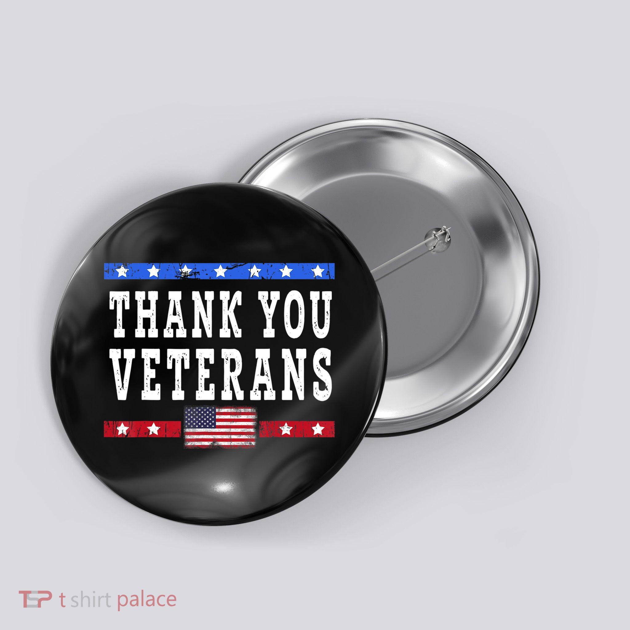 Thank You! Veterans Day & Memorial Day Partiotic Military Button