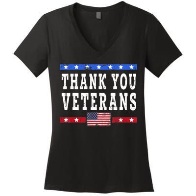 Thank You! Veterans Day & Memorial Day Partiotic Military Women's V-Neck T-Shirt