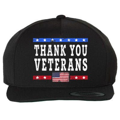 Thank You! Veterans Day & Memorial Day Partiotic Military Wool Snapback Cap