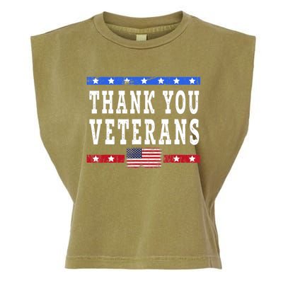 Thank You! Veterans Day & Memorial Day Partiotic Military Garment-Dyed Women's Muscle Tee