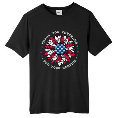 Thank You Veterans Sunflower Military Veterans Day Tribute Tall Fusion ChromaSoft Performance T-Shirt