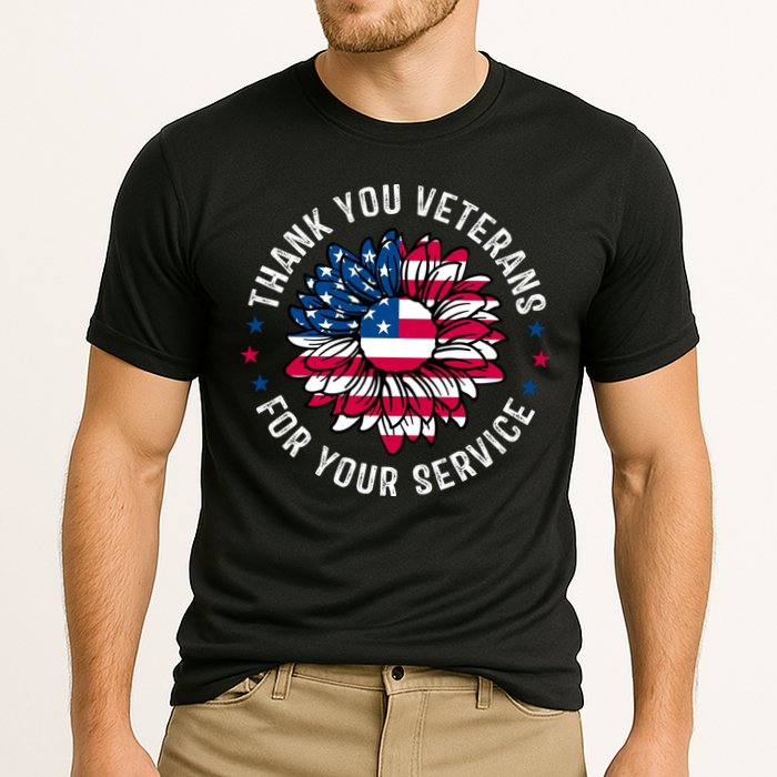 Thank You Veterans For You Service Usa Floral Performance Shirt