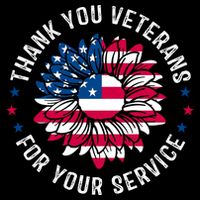 Thank You Veterans For You Service Usa Floral T-Shirt