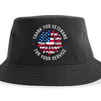 Thank You Veterans For You Service Usa Floral Sustainable Bucket Hat