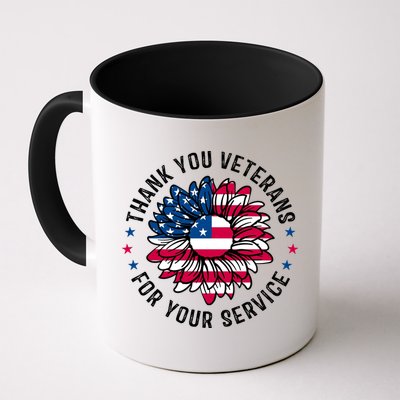 Thank You Veterans For You Service Usa Floral Mug