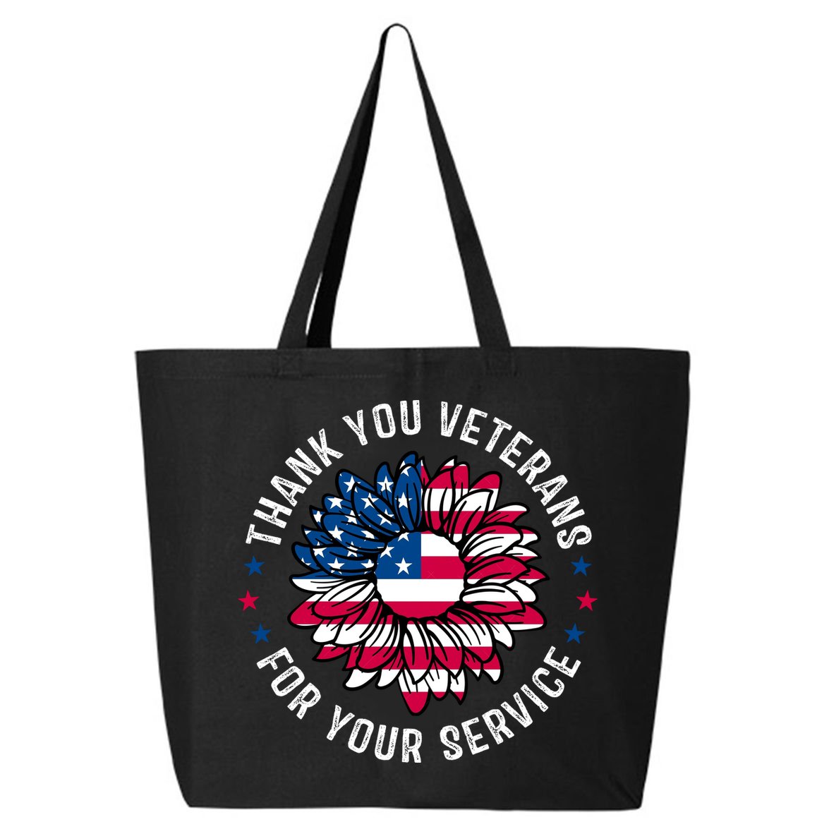 Thank You Veterans For You Service Usa Floral 25L Jumbo Tote