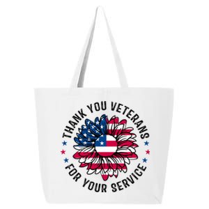 Thank You Veterans For You Service Usa Floral 25L Jumbo Tote