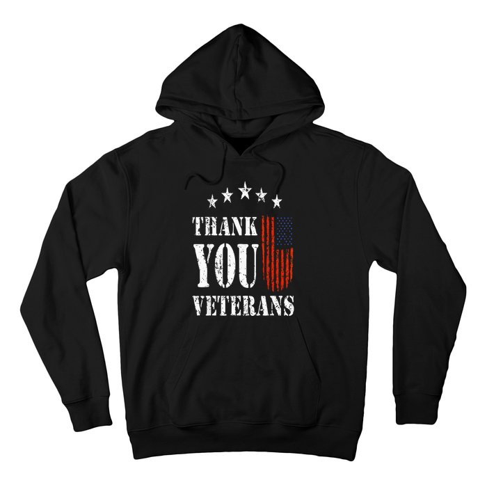 Thank You Veterans American Flag Proud Veteran Hoodie