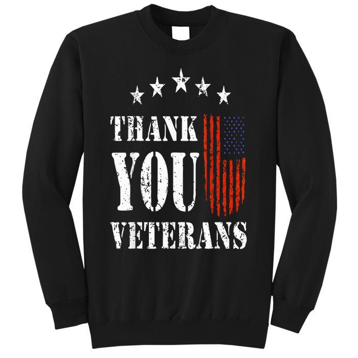 Thank You Veterans American Flag Proud Veteran Sweatshirt