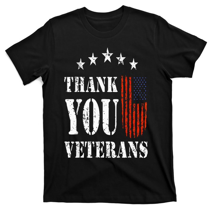 Thank You Veterans American Flag Proud Veteran T-Shirt