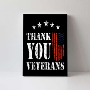 Thank You Veterans American Flag Proud Veteran Canvas