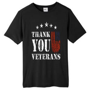 Thank You Veterans American Flag Proud Veteran Tall Fusion ChromaSoft Performance T-Shirt