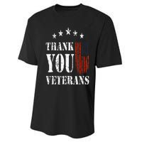 Thank You Veterans American Flag Proud Veteran Performance Sprint T-Shirt