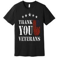 Thank You Veterans American Flag Proud Veteran Premium T-Shirt