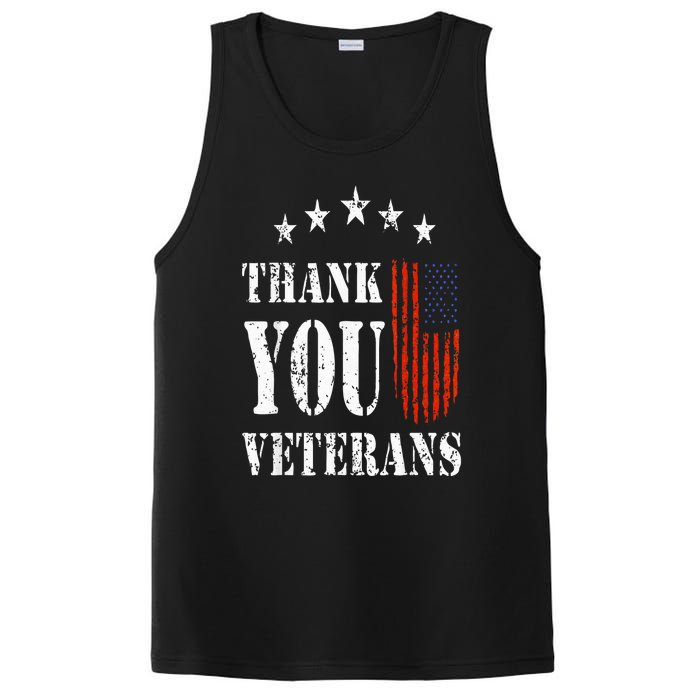 Thank You Veterans American Flag Proud Veteran PosiCharge Competitor Tank