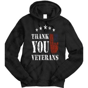 Thank You Veterans American Flag Proud Veteran Tie Dye Hoodie