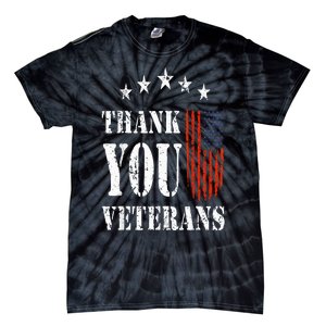 Thank You Veterans American Flag Proud Veteran Tie-Dye T-Shirt