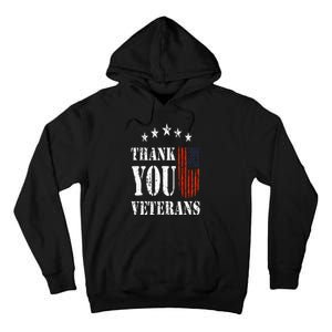 Thank You Veterans American Flag Proud Veteran Tall Hoodie