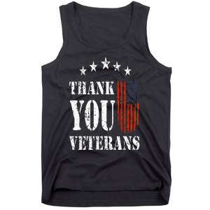 Thank You Veterans American Flag Proud Veteran Tank Top