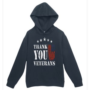 Thank You Veterans American Flag Proud Veteran Urban Pullover Hoodie