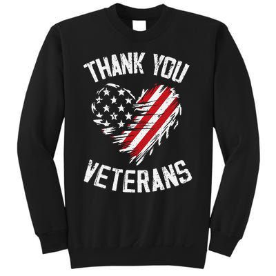 Thank You Veterans Patriotic American Flag Veterans Day 2024 Gift Sweatshirt