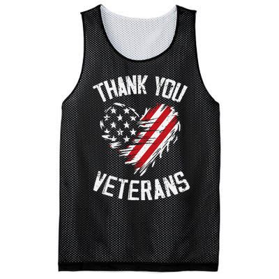 Thank You Veterans Patriotic American Flag Veterans Day 2024 Gift Mesh Reversible Basketball Jersey Tank