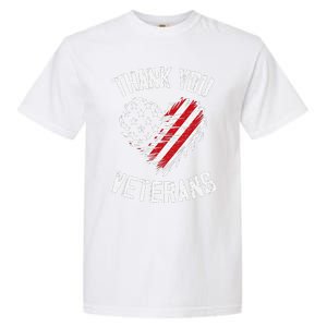 Thank You Veterans Patriotic American Flag Veterans Day 2024 Gift Garment-Dyed Heavyweight T-Shirt