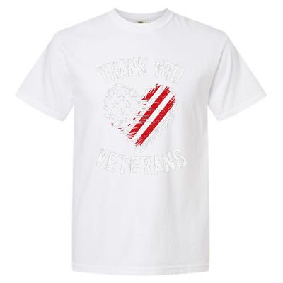 Thank You Veterans Patriotic American Flag Veterans Day 2024 Gift Garment-Dyed Heavyweight T-Shirt