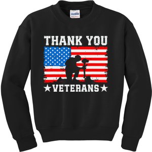 Thank You Veterans Day Memorial Day Patriotic Kids Sweatshirt