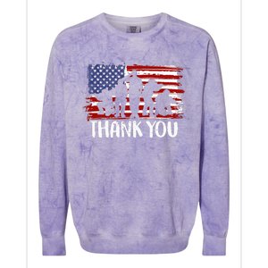 Thank You Veterans 4th of July American Dad Patriotic Colorblast Crewneck Sweatshirt