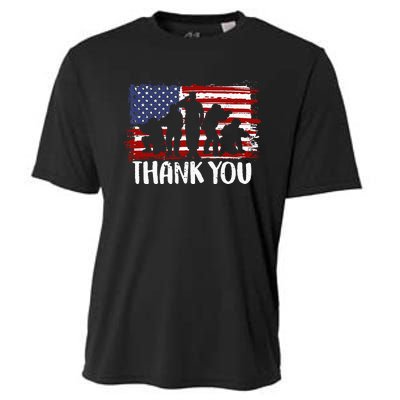 Thank You Veterans 4th of July American Dad Patriotic Cooling Performance Crew T-Shirt