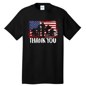 Thank You Veterans 4th of July American Dad Patriotic Tall T-Shirt