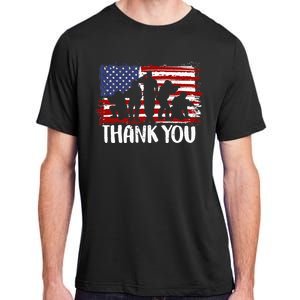 Thank You Veterans 4th of July American Dad Patriotic Adult ChromaSoft Performance T-Shirt