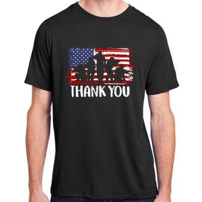 Thank You Veterans 4th of July American Dad Patriotic Adult ChromaSoft Performance T-Shirt