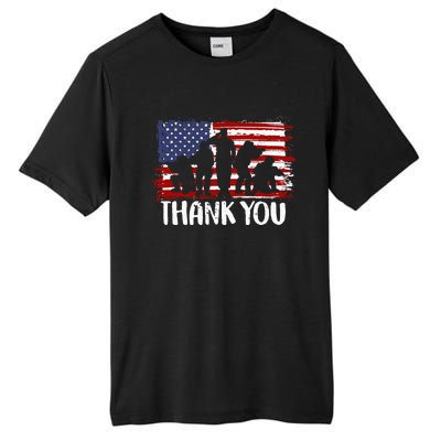 Thank You Veterans 4th of July American Dad Patriotic Tall Fusion ChromaSoft Performance T-Shirt