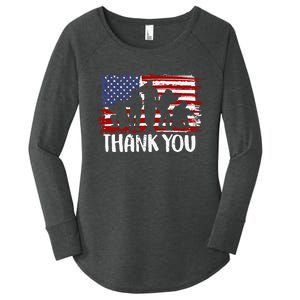 Thank You Veterans 4th of July American Dad Patriotic Women's Perfect Tri Tunic Long Sleeve Shirt