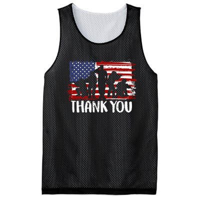 Thank You Veterans 4th of July American Dad Patriotic Mesh Reversible Basketball Jersey Tank